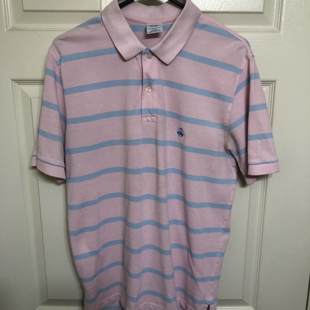 Pink & Blue Striped Brooks Brothers Polo Shirt